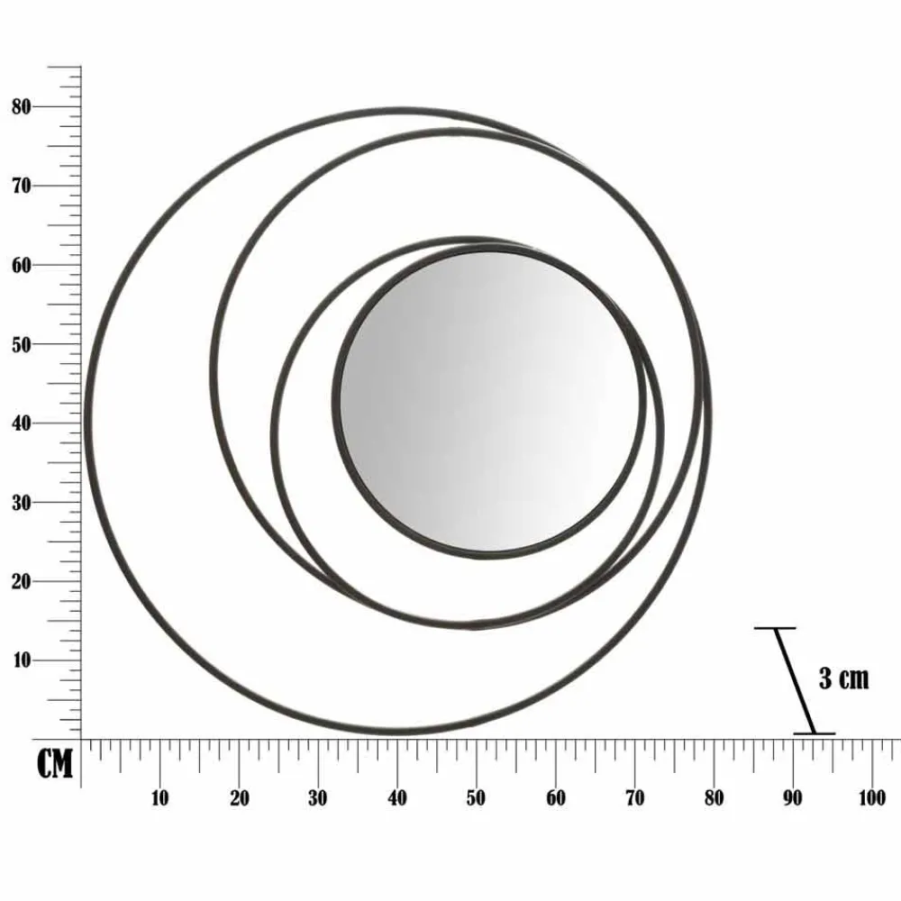 Viadurini Living Wandspiegel-Runder Wandspiegel im modernen Design aus Eisen - Selda