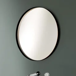 Viadurini Bathroom Wandspiegel-Runder Wandspiegel mit Bronze-, Schwarz-, Platin- oder Kupferrahmen - Renga