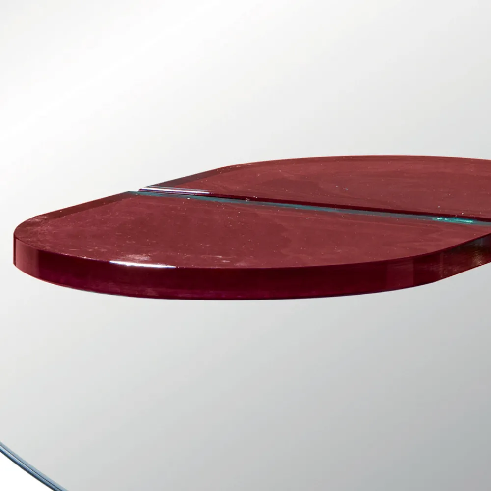 Viadurini Living Wandspiegel-Runder Wandspiegel mit farbigem Glasregal Made in Italy - Eliza