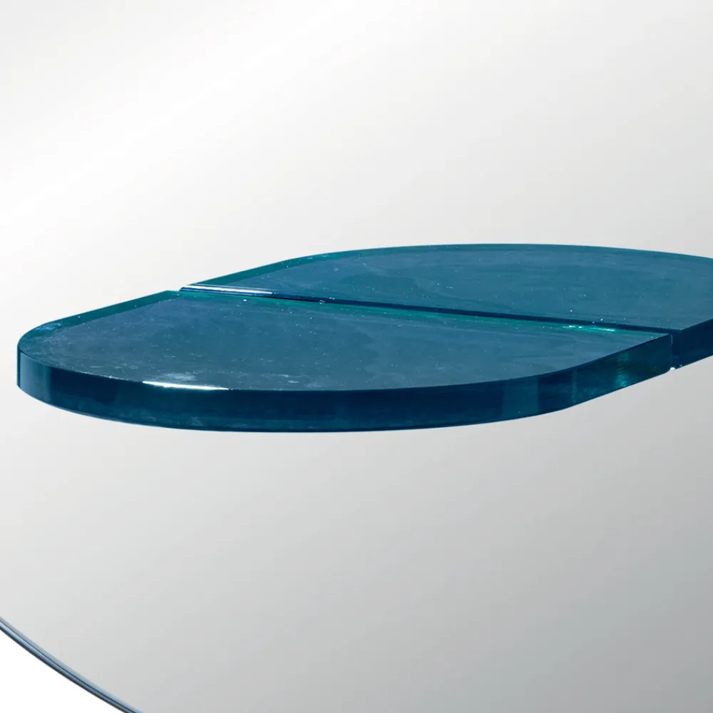 Viadurini Living Wandspiegel-Runder Wandspiegel mit farbigem Glasregal Made in Italy - Eliza