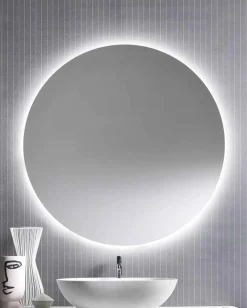 Viadurini Bathroom Badspiegel-Runder Wandspiegel mit Hintergrundbeleuchtung und LED Made in Italy - Ronda