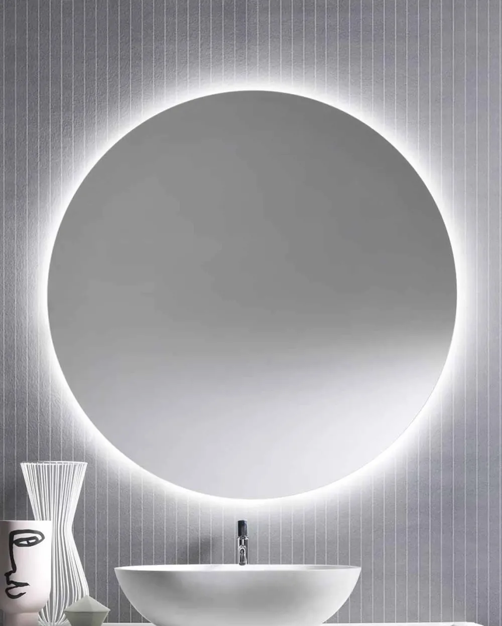 Viadurini Bathroom Badspiegel-Runder Wandspiegel mit Hintergrundbeleuchtung und LED Made in Italy - Ronda