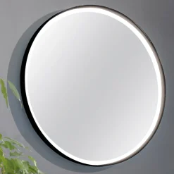 Viadurini Bathroom Wandspiegel-Runder Wandspiegel mit Metallrahmen in verschiedenen Farben und LED-Licht - Renga