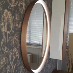 Viadurini Bathroom Wandspiegel-Runder Wandspiegel mit Metallrahmen in verschiedenen Farben und LED-Licht - Renga