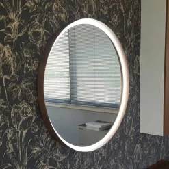 Viadurini Bathroom Wandspiegel-Runder Wandspiegel mit Metallrahmen in verschiedenen Farben und LED-Licht - Renga