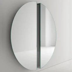 Viadurini Living Wandspiegel-Runder Wandspiegel mit zentralem V-Schnitt, der die Paneele trennt - Spirit