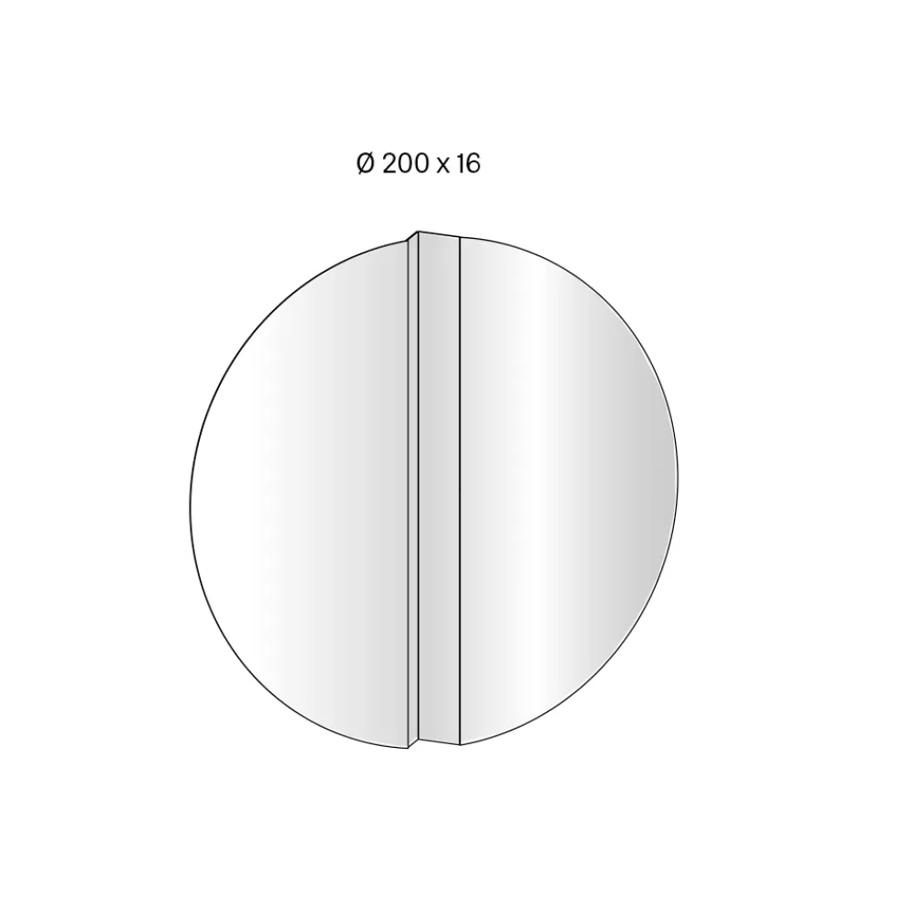 Viadurini Living Wandspiegel-Runder Wandspiegel mit zentralem V-Schnitt, der die Paneele trennt - Spirit