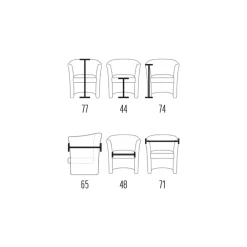 Viadurini Living Moderne Sessel-Runder Wannensessel mit Lederbezug, hergestellt in Italien – Farbe