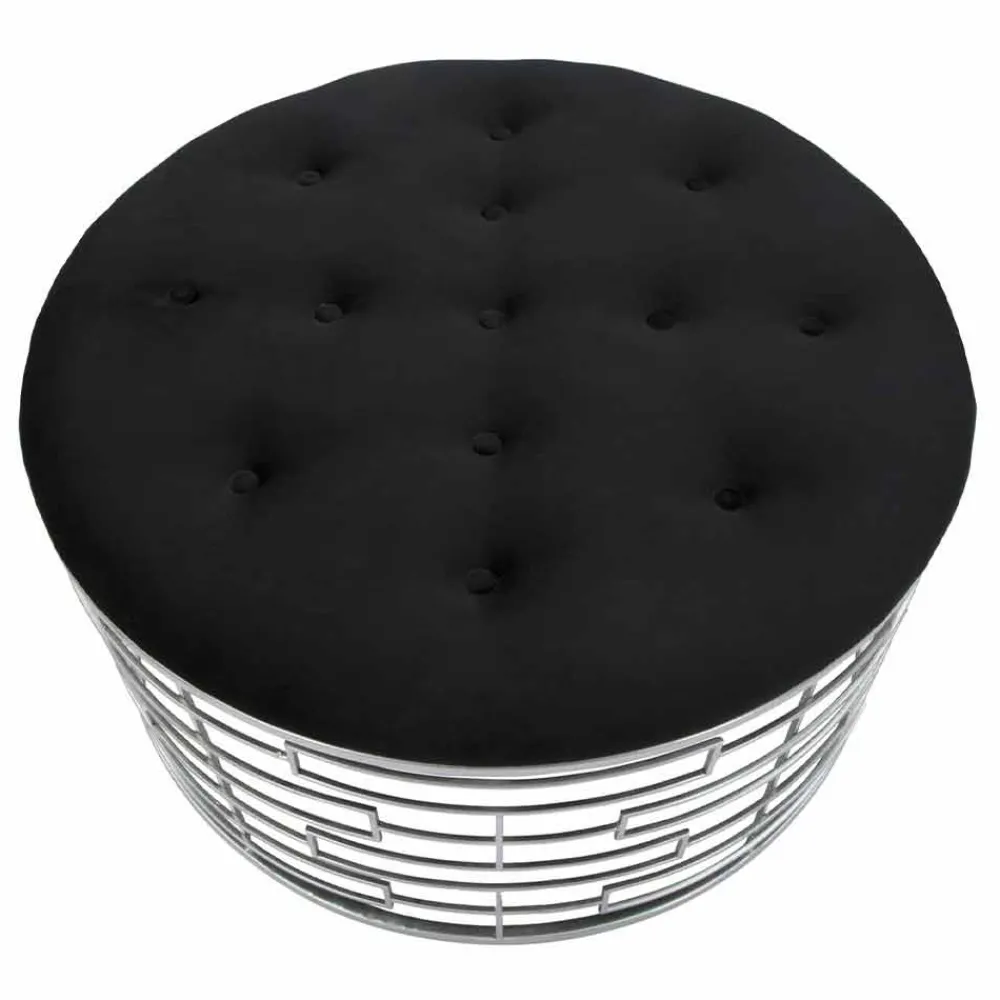 Viadurini Living Sitzsäcke|Sitzsäcke-Runder weicher Pouf in modernem Design aus Samt, Eisen und MDF - Saxon