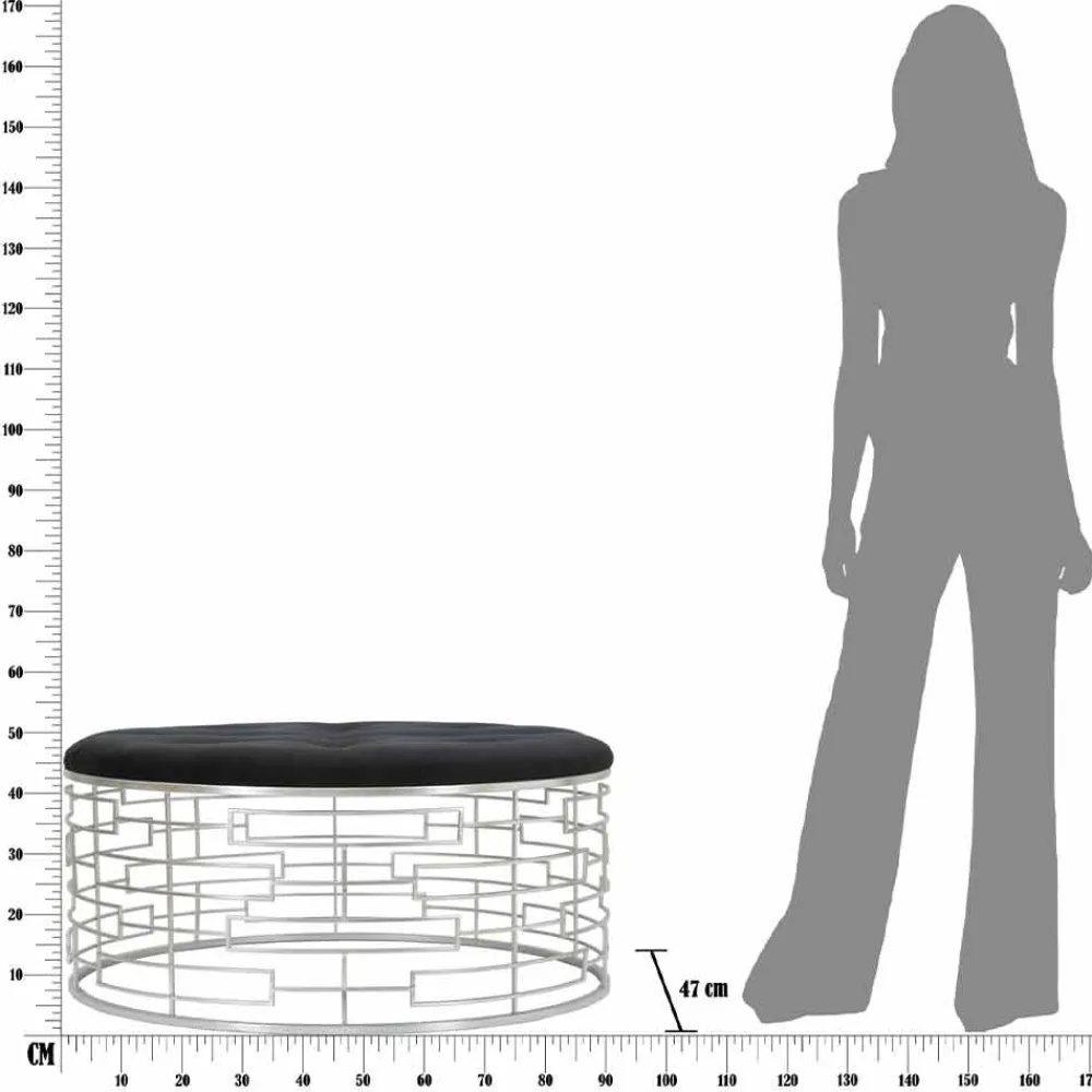 Viadurini Living Sitzsäcke|Sitzsäcke-Runder weicher Pouf in modernem Design aus Samt, Eisen und MDF - Saxon