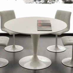 Viadurini Runde Tische-Runder weisser Essitisch Topeka, in modernem Design