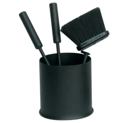 Viadurini Fire Design Kaminbesteck-Runder Werkzeughalter mit 3 Kaminbestecken, hergestellt in Italien – Ingwer