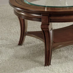 Viadurini Classic Klassische Couchtische-Runder Wohnzimmer-Couchtisch mit Glasplatte, hergestellt in Italien – Onatha