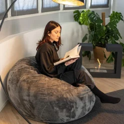 Viadurini Living Sitzsäcke|Sitzsäcke-Runder Wohnzimmerpouf mit Samtbezug und Doppelverschluss - Berlin