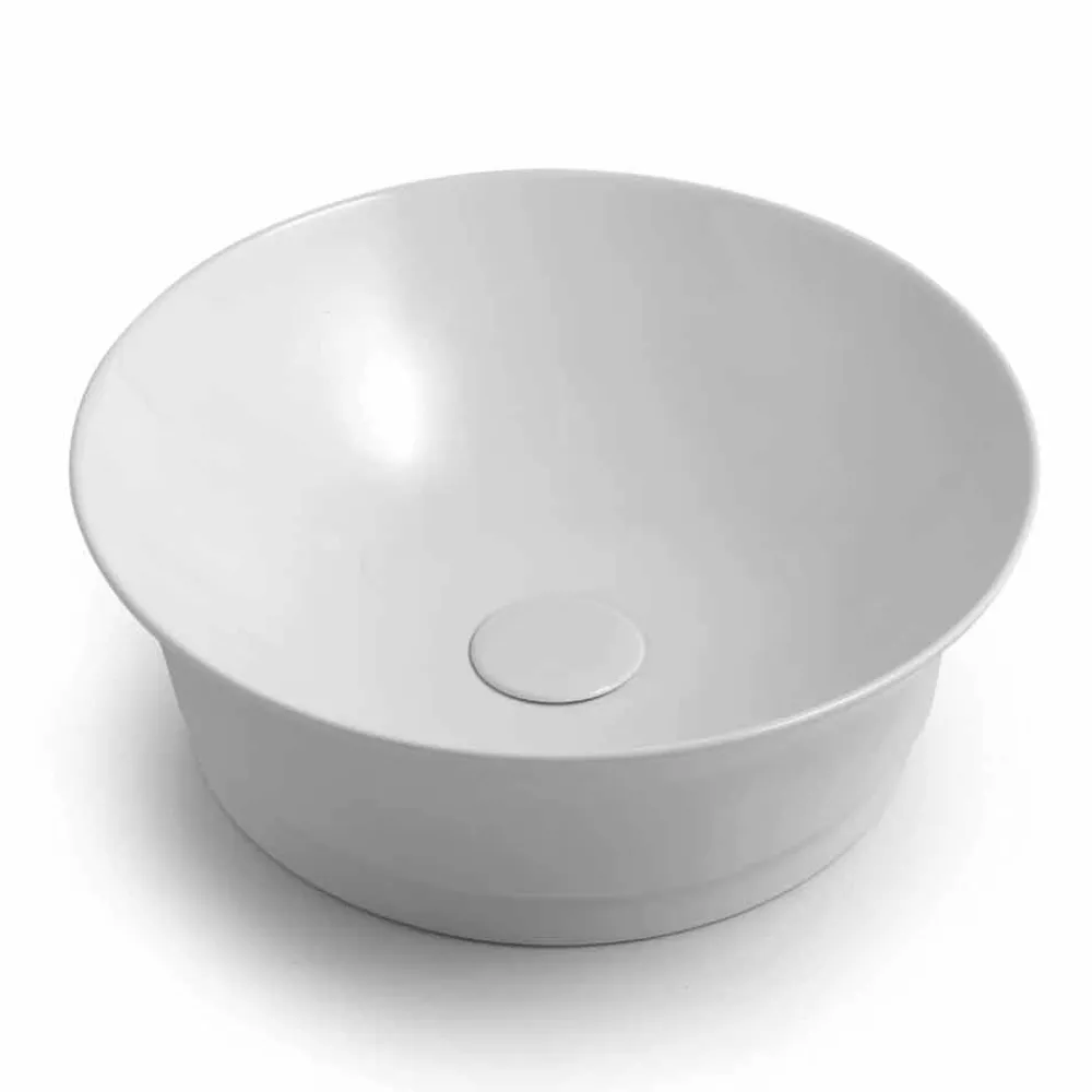 Viadurini Bathroom Keramikwaschbecken-Rundes Arbeitsplatten-Design-Waschbecken aus Keramik Made in Italy - Zarro