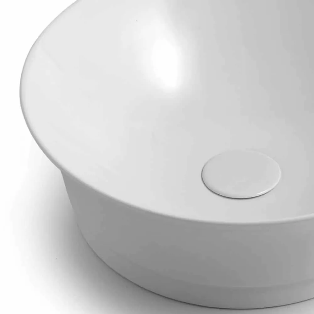 Viadurini Bathroom Keramikwaschbecken-Rundes Arbeitsplatten-Design-Waschbecken aus Keramik Made in Italy - Zarro
