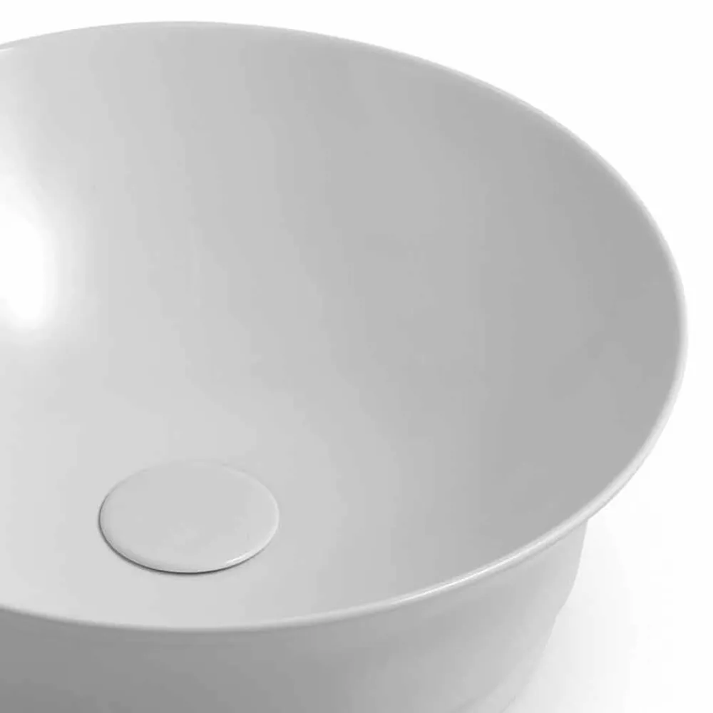Viadurini Bathroom Keramikwaschbecken-Rundes Arbeitsplatten-Design-Waschbecken aus Keramik Made in Italy - Zarro