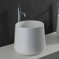 Viadurini Bathroom Keramikwaschbecken-Rundes Aufsatzbecken aus weißer oder farbiger Keramik Oliena