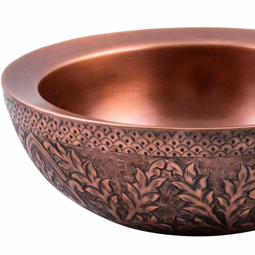 Viadurini Bathroom Kupferwaschbecken-Rundes Aufsatzbecken aus Kupfer, Muros