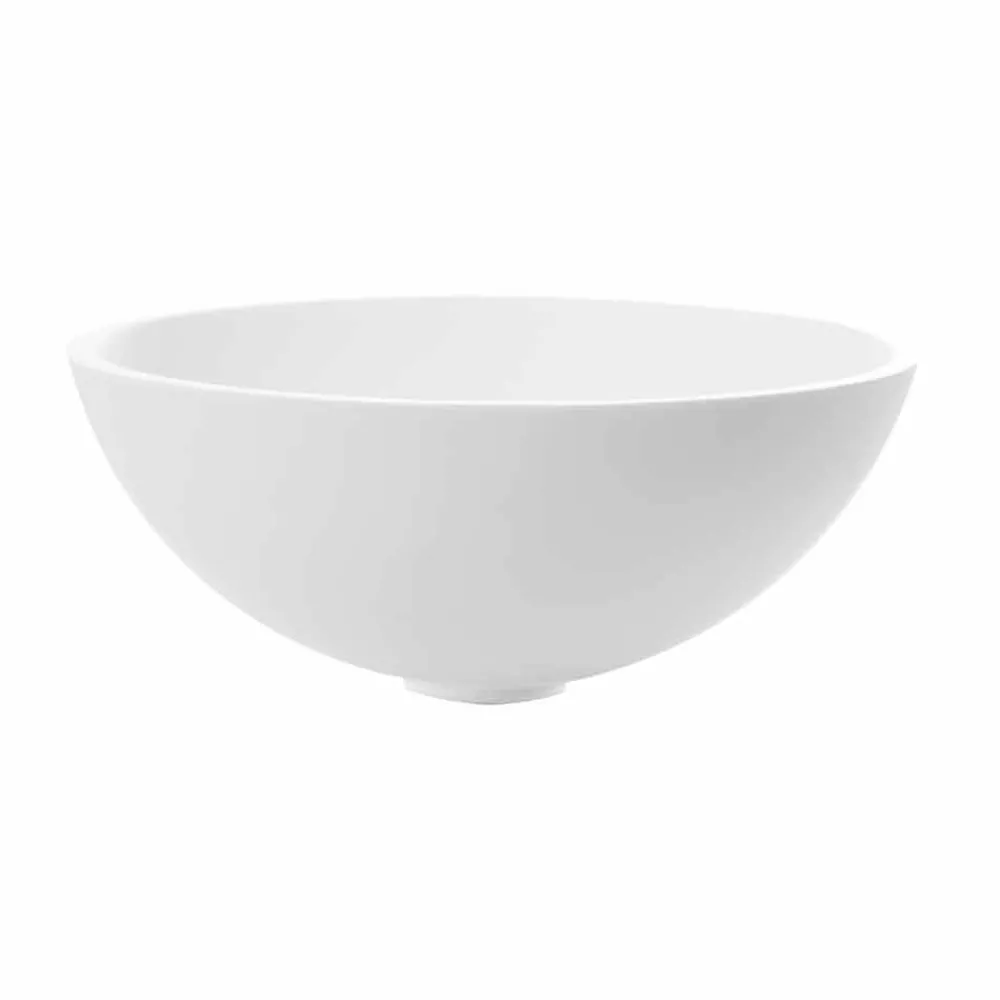 Viadurini Bathroom Harzwaschbecken-Rundes Aufsatzwaschbecken in Resin Optic White Finish - Circle