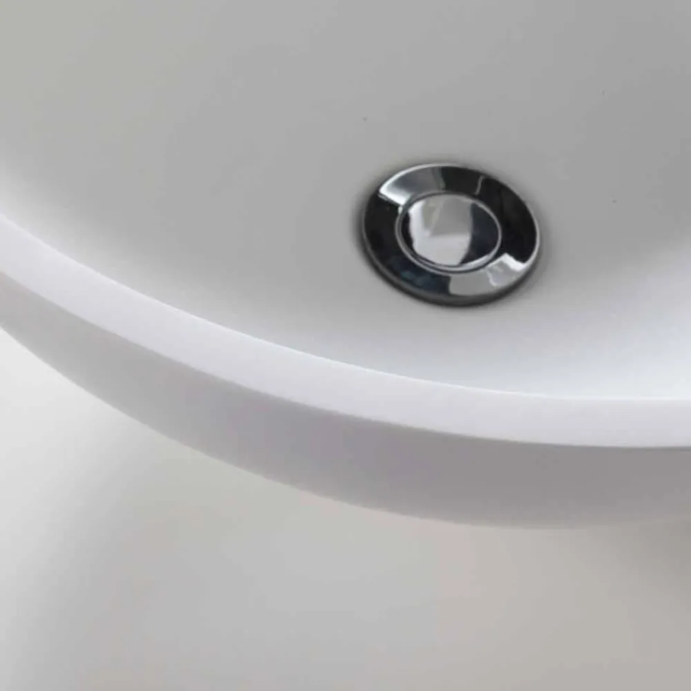 Viadurini Bathroom Harzwaschbecken-Rundes Aufsatzwaschbecken in Resin Optic White Finish - Circle