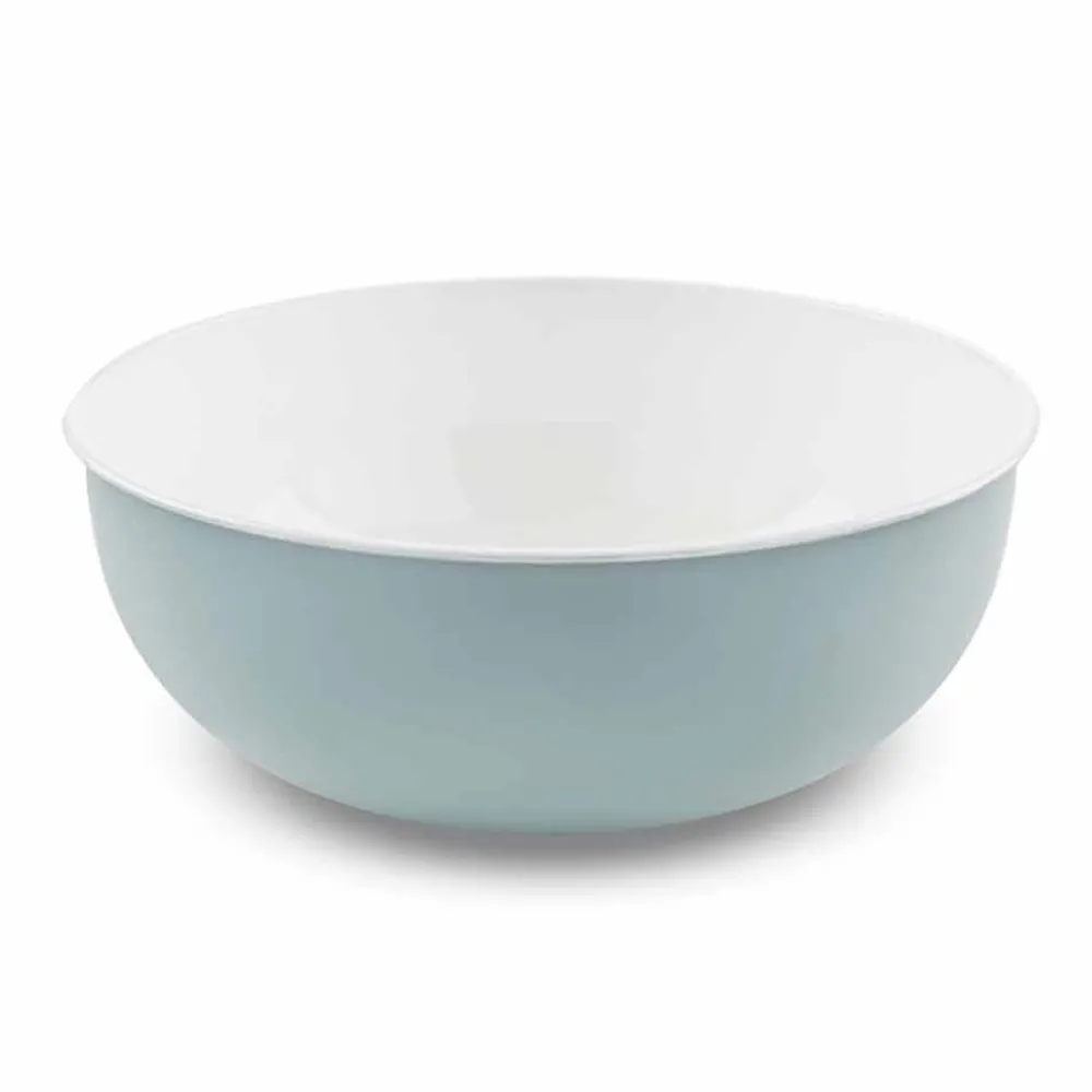 Viadurini Bathroom Metallwaschbecken-Rundes Aufsatzwaschbecken aus emailliertem Metall in Weiß und Himmelblau - Sky