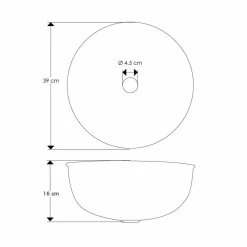 Viadurini Bathroom Metallwaschbecken-Rundes Aufsatzwaschbecken aus emailliertem Metall in Weiß und Himmelblau - Sky