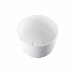 Viadurini Bathroom Design Waschbecken Aus Solid Surface-Rundes Aufsatzwaschbecken in Italien hergestellt, Lallio