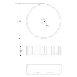 Viadurini Bathroom Steinwaschbecken-Rundes Aufsatzwaschbecken aus Travertinmarmor – Cattleya