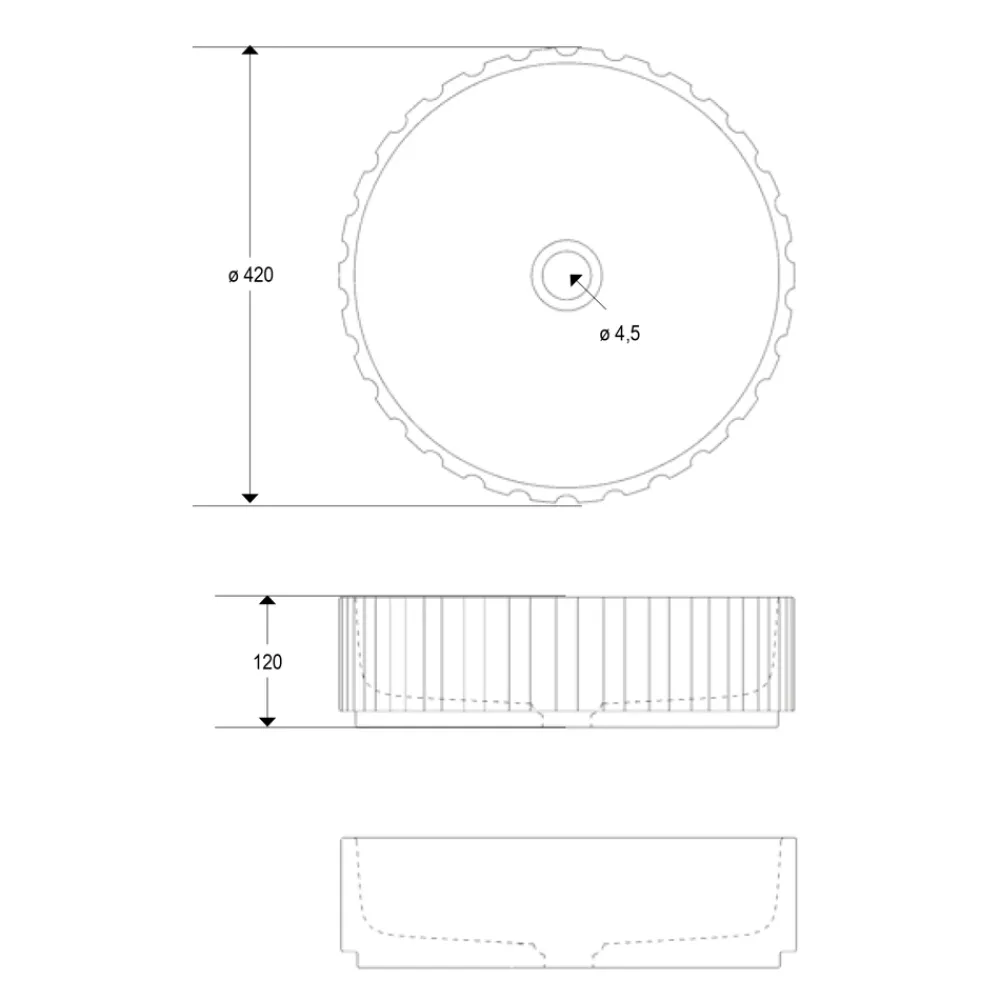 Viadurini Bathroom Steinwaschbecken-Rundes Aufsatzwaschbecken aus Travertinmarmor – Cattleya