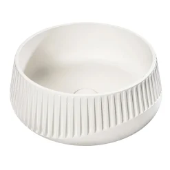 Viadurini Bathroom Beton Waschbecken-Rundes Aufsatzwaschbecken aus Zement und Harz – Ibisco