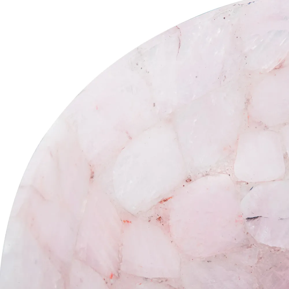 Viadurini Bathroom Steinwaschbecken-Rundes Aufsatzwaschbecken aus rosa Quarz Paloma Design, handgemacht