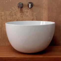 Viadurini Bathroom Farbige Waschbecken-Rundes Aufsatzwaschbecken aus weißer oder farbiger Keramik Star Round50