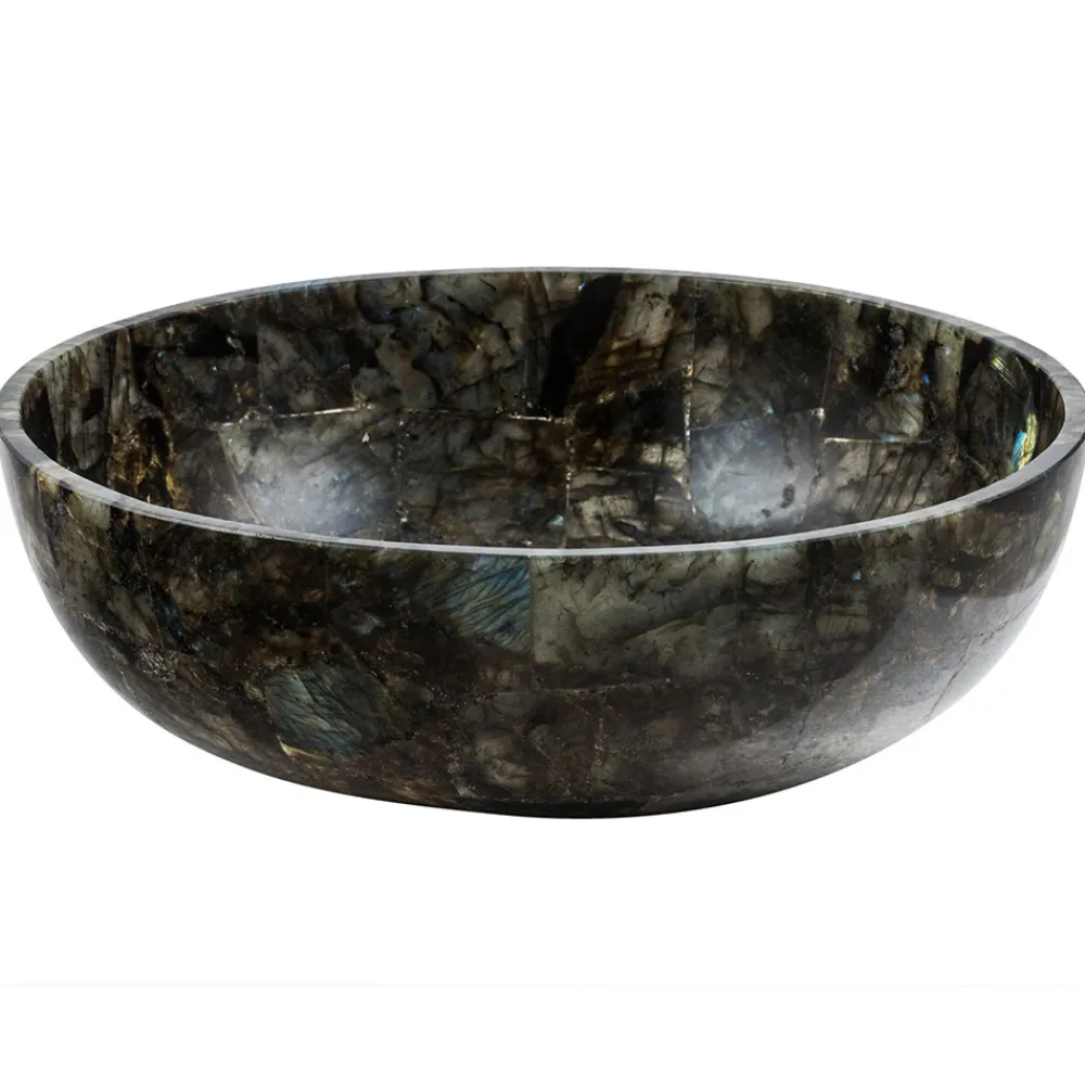 Viadurini Bathroom Steinwaschbecken-Rundes Aufsatzwaschbecken aus Labradorit Peggy Design, handgemacht