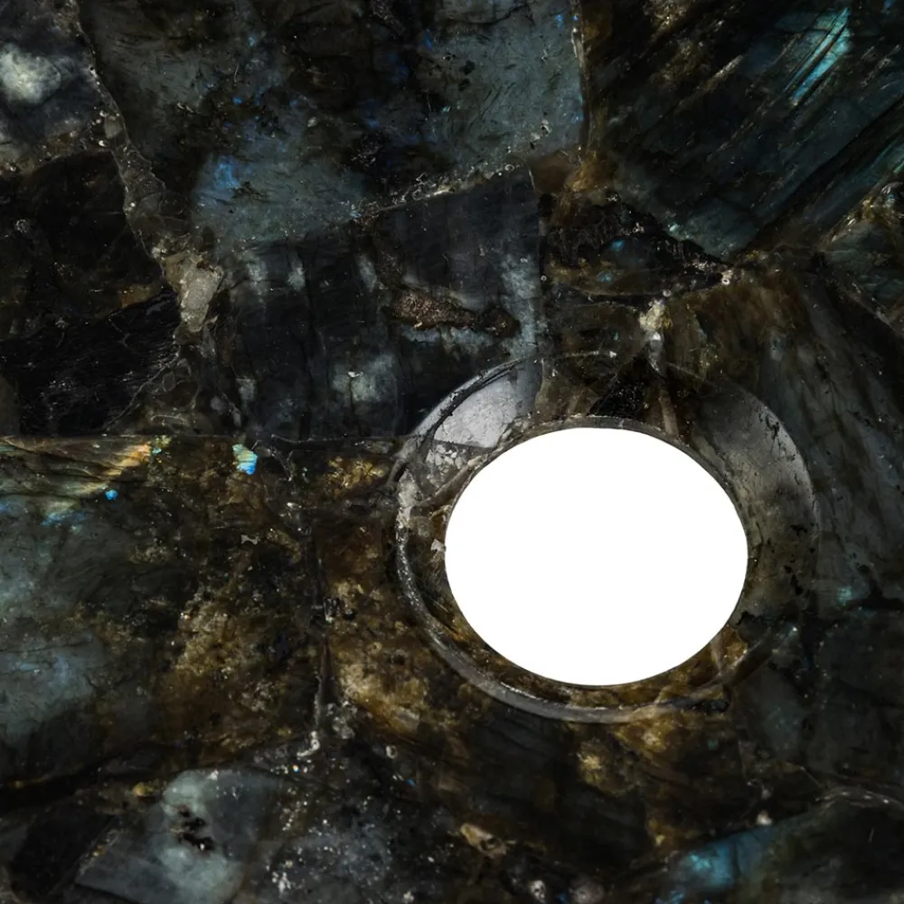 Viadurini Bathroom Steinwaschbecken-Rundes Aufsatzwaschbecken aus Labradorit Peggy Design, handgemacht