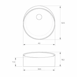 Viadurini Bathroom Design Waschbecken Aus Solid Surface-Rundes Aufsatzwaschbecken in Italien hergestellt, Dubino