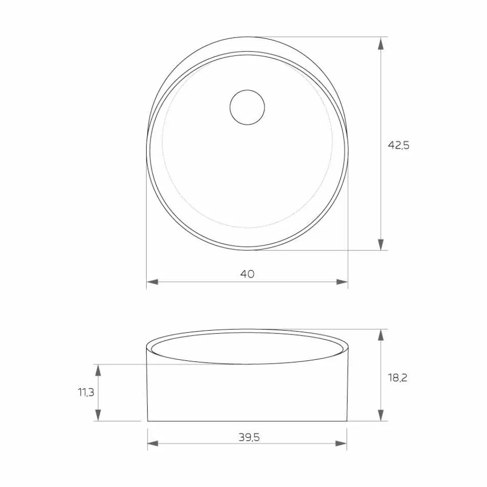 Viadurini Bathroom Design Waschbecken Aus Solid Surface-Rundes Aufsatzwaschbecken in Italien hergestellt, Dubino