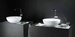 Viadurini Bathroom Design Waschbecken Aus Solid Surface-Rundes Aufsatzwaschbecken made in Italy, Donnas
