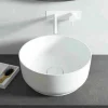 Viadurini Bathroom Design Waschbecken Aus Solid Surface-Rundes Aufsatzwaschbecken Dalmine,mit modernem Design, made in Italy