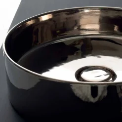 Viadurini Bathroom Farbige Waschbecken-Rundes Aufsatzwaschbecken aus farbiger Keramik, hergestellt in Italien