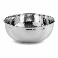 Viadurini Bathroom Metallwaschbecken-Rundes Aufsatzwaschbecken aus gehämmertem Chrommessing - Diamond