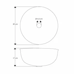 Viadurini Bathroom Metallwaschbecken-Rundes Aufsatzwaschbecken aus gehämmertem Chrommessing - Diamond