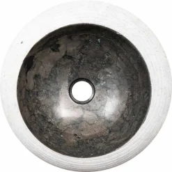 Viadurini Bathroom Steinwaschbecken-Rundes Aufsatzwaschbecken aus Marmor - Ballao