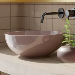 Viadurini Bathroom Farbige Waschbecken|Keramikwaschbecken-Rundes Aufsatzwaschbecken aus glänzender Keramik L 40 Made in Italy - Chicco