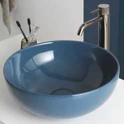 Viadurini Bathroom Farbige Waschbecken|Keramikwaschbecken-Rundes Aufsatzwaschbecken aus glänzender Keramik L 40 Made in Italy - Chicco