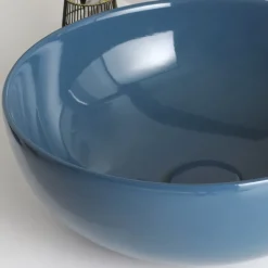 Viadurini Bathroom Farbige Waschbecken|Keramikwaschbecken-Rundes Aufsatzwaschbecken aus glänzender Keramik L 40 Made in Italy - Chicco