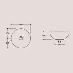 Viadurini Bathroom Farbige Waschbecken|Keramikwaschbecken-Rundes Aufsatzwaschbecken aus glänzender Keramik L 40 Made in Italy - Chicco