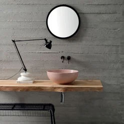 Viadurini Bathroom Keramikwaschbecken-Rundes Aufsatzwaschbecken aus farbiger Keramik, L 40 cm – Chicco