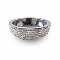 Viadurini Bathroom Steinwaschbecken-Rundes Design Arbeitsplatte Waschbecken aus handgefertigtem schwarzem Marmor - Leinen