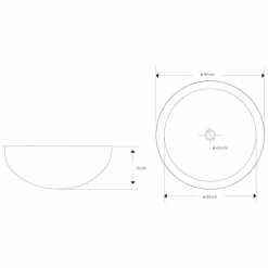 Viadurini Bathroom Steinwaschbecken-Rundes Design Arbeitsplatte Waschbecken aus handgefertigtem schwarzem Marmor - Leinen